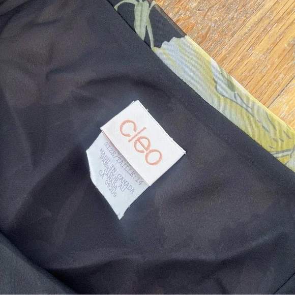 Cleo Floral A-Line Skirt - Black, Pink, Yellow - Picture 3 of 5